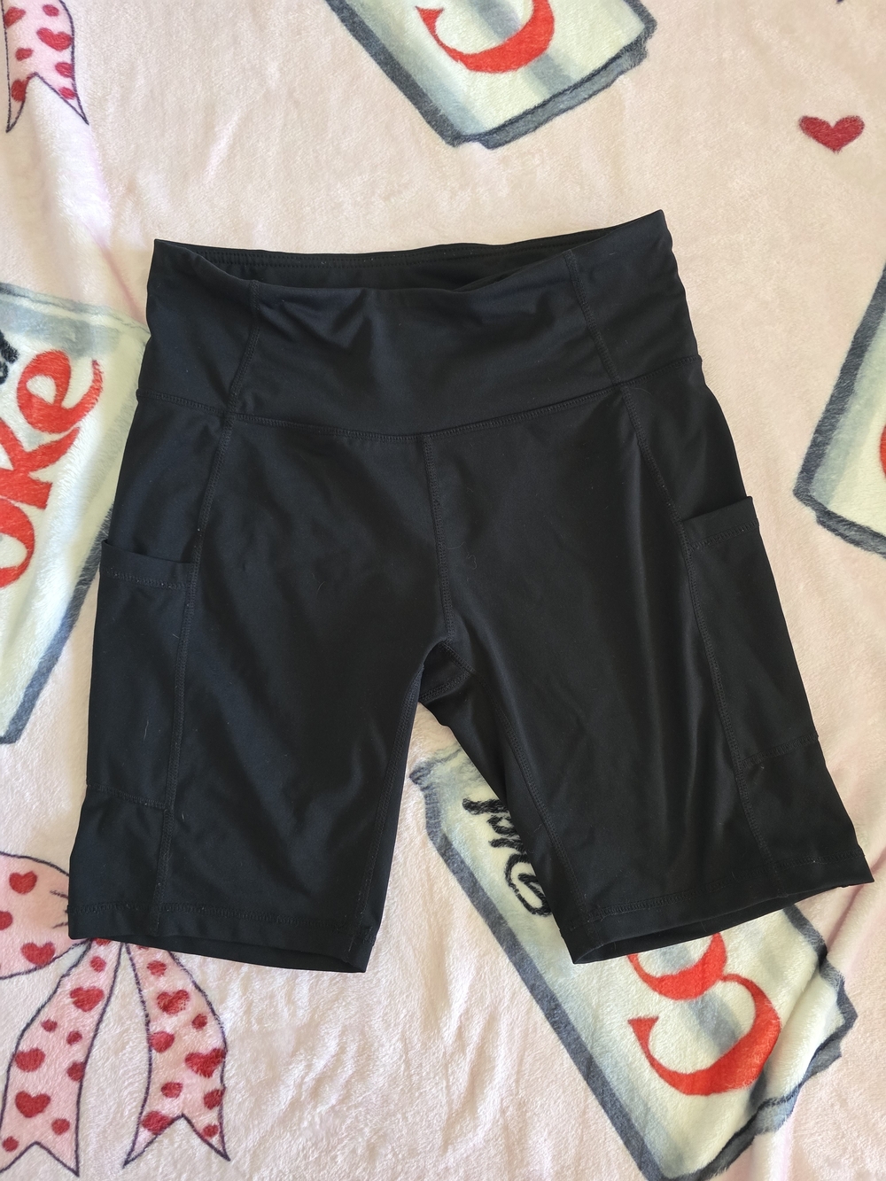 Baleaf Women's Black High-Rise Bike Shorts with Side Pockets